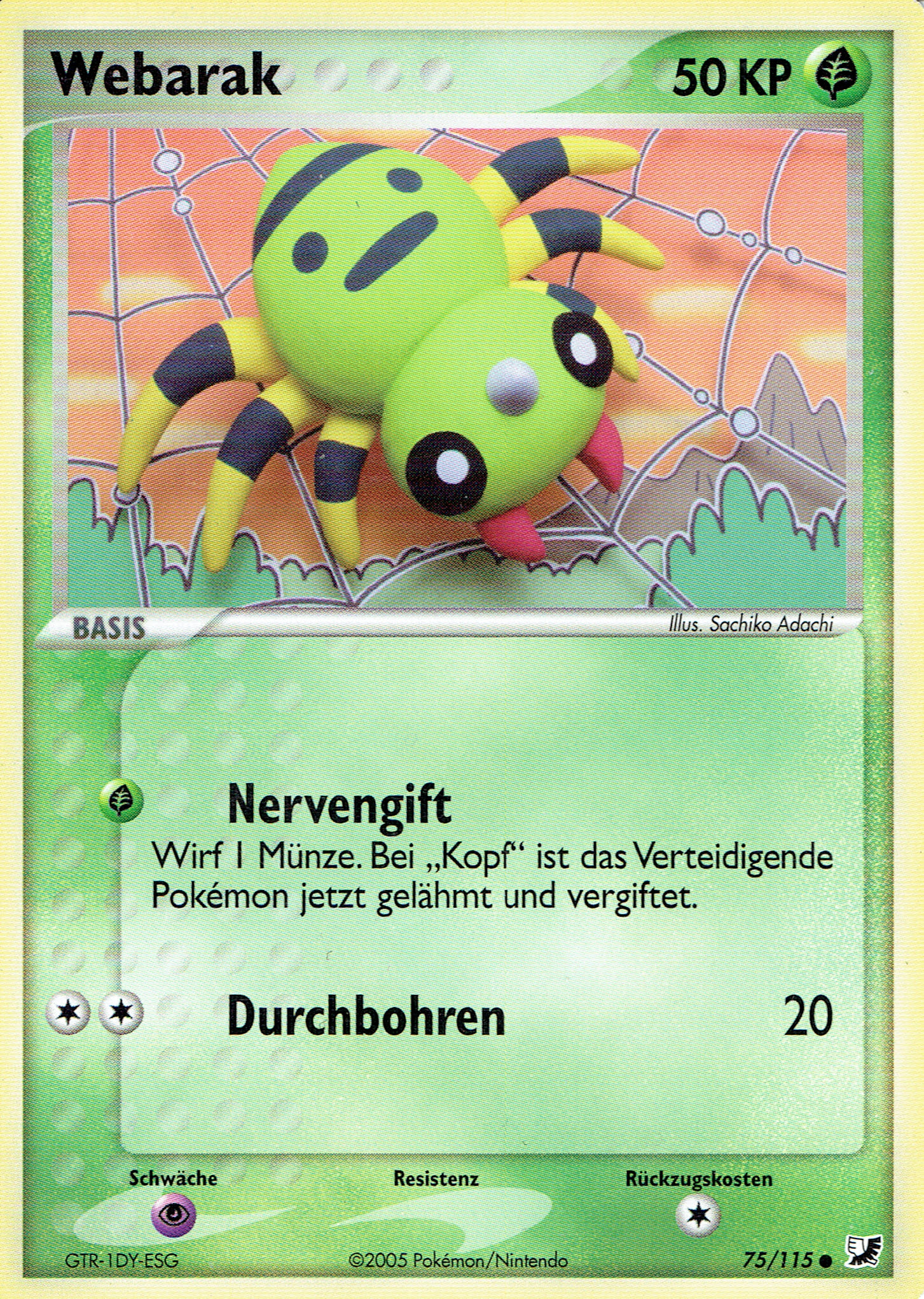 Webarak 75 — EX Unseen Forces (German Pokémon TCG card)