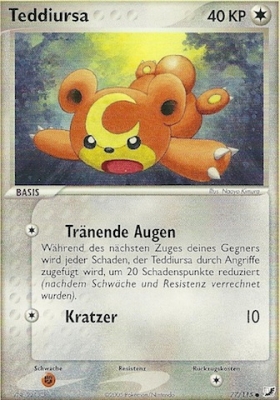 Teddiursa 77 — EX Unseen Forces (German Pokémon TCG card)