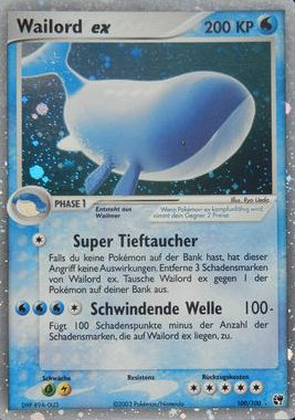 Wailord ex 100 — EX Sandstorm (German Pokémon TCG card)