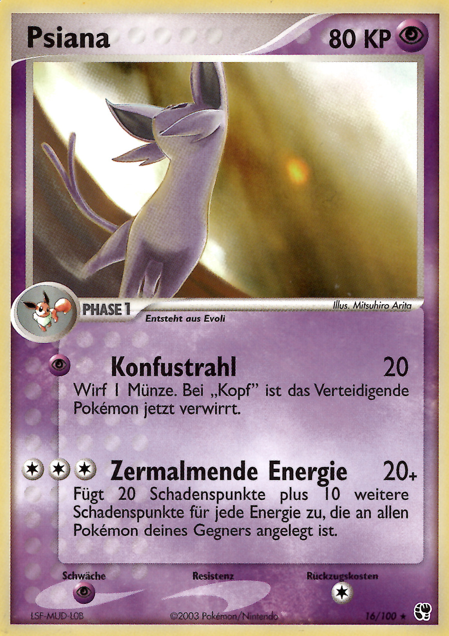 Psiana 16 — EX Sandstorm (German Pokémon TCG card)