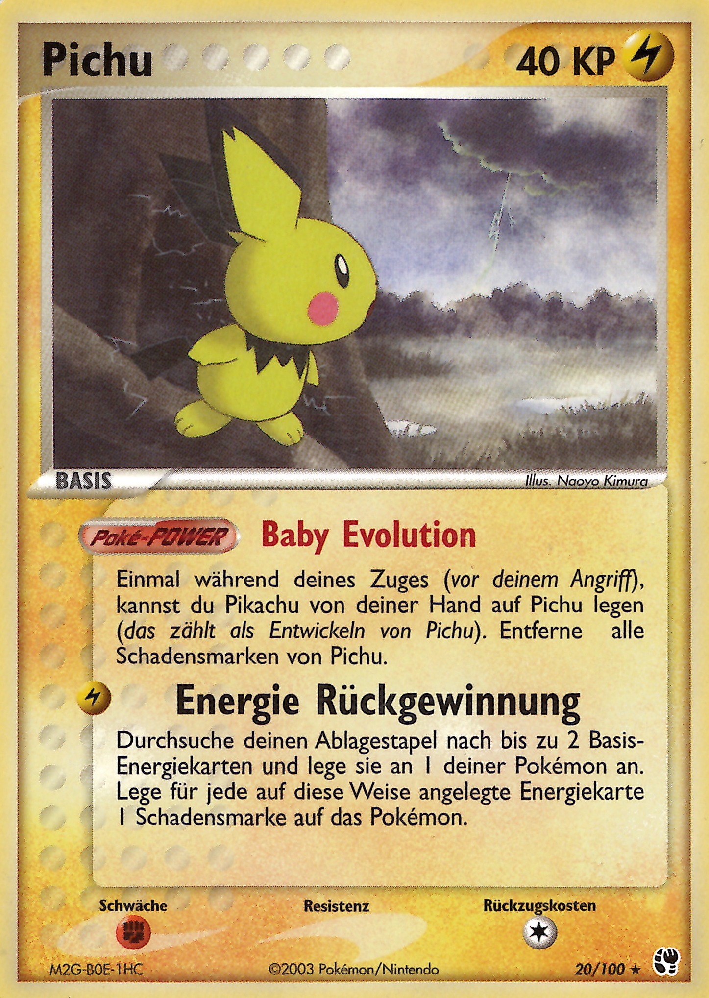 Pichu 20 — EX Sandstorm (German Pokémon TCG card)