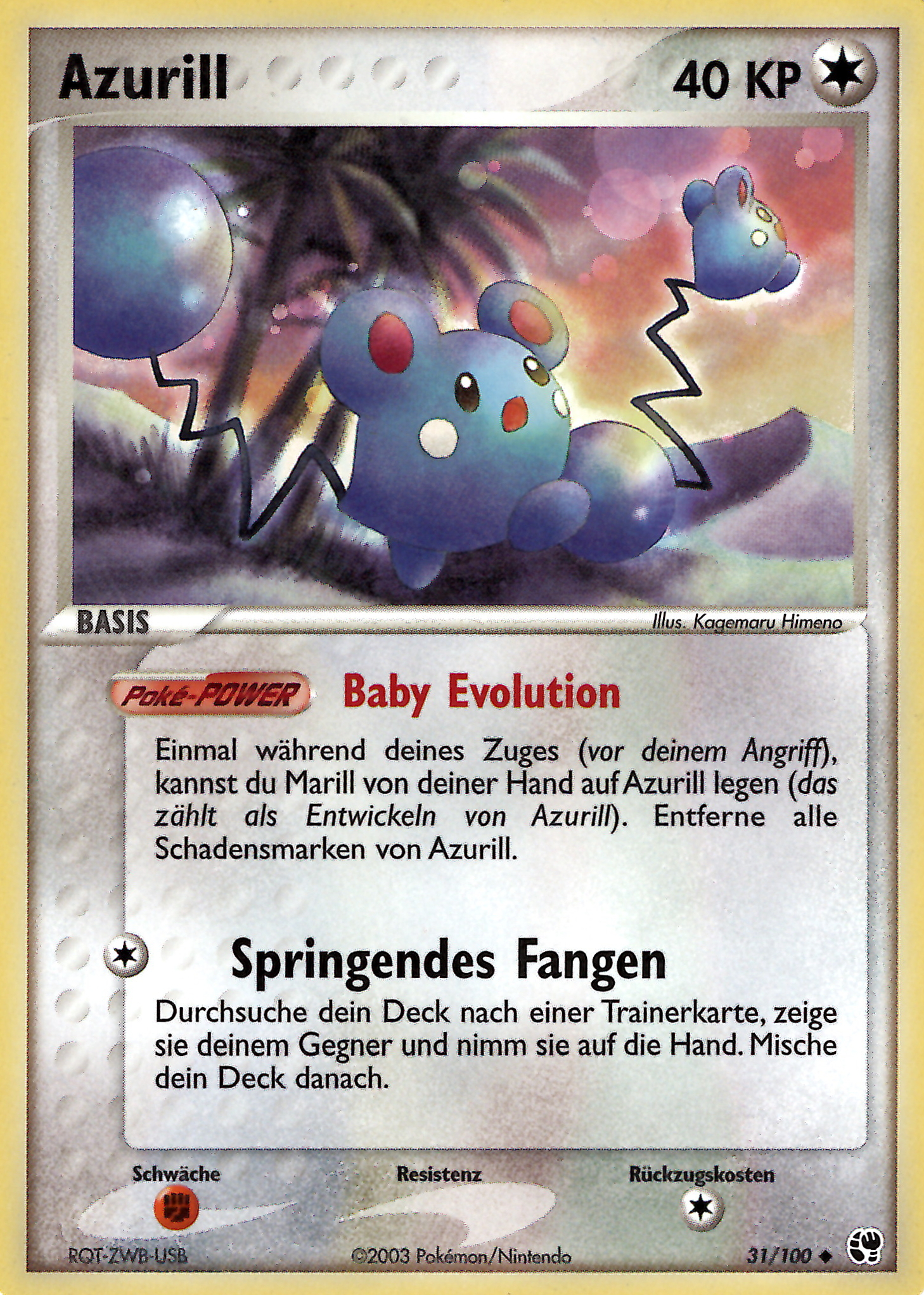 Azurill 31 — EX Sandstorm (German Pokémon TCG card)