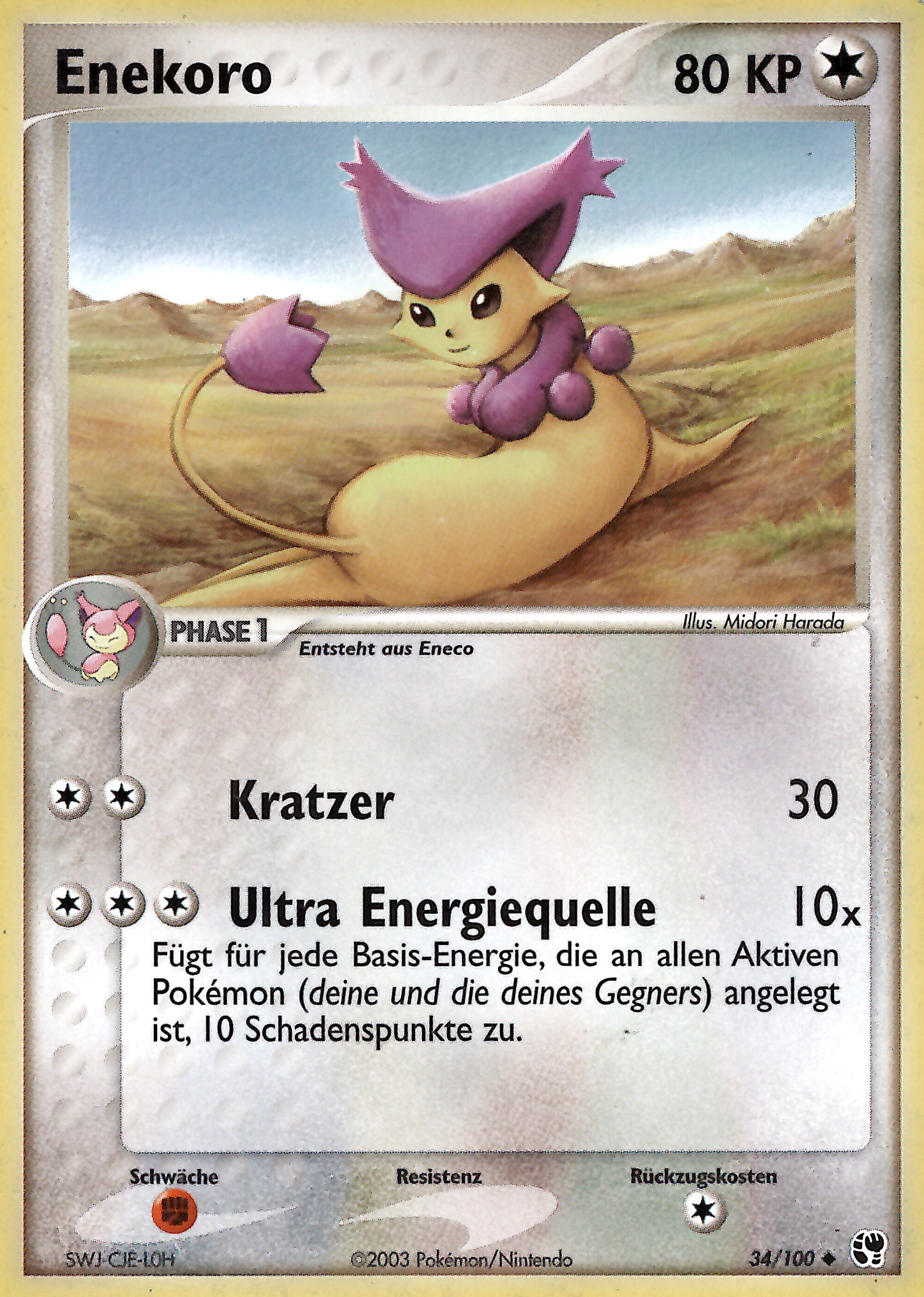 Enekoro 34 — EX Sandstorm (German Pokémon TCG card)