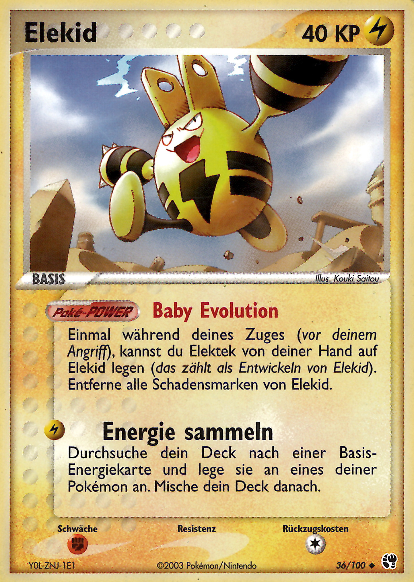 Elekid 36 — EX Sandstorm (German Pokémon TCG card)