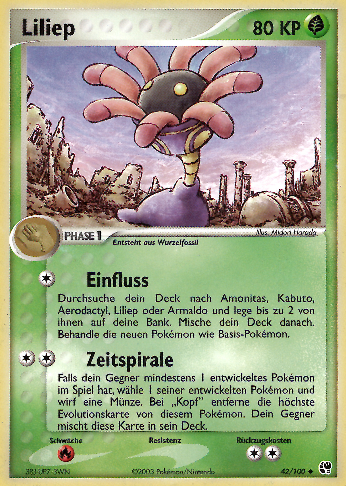 Liliep 42 — EX Sandstorm (German Pokémon TCG card)