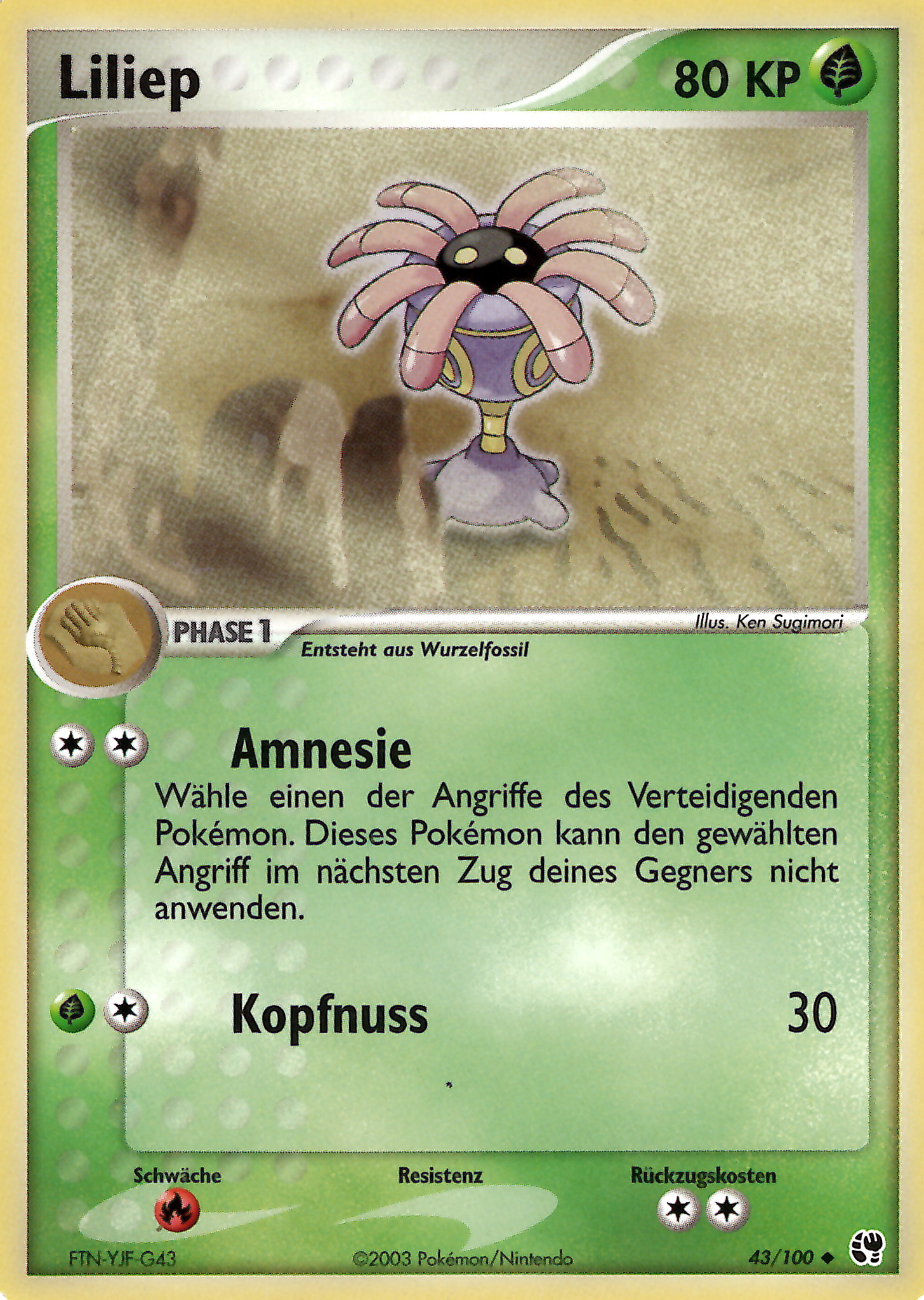 Liliep 43 — EX Sandstorm (German Pokémon TCG card)