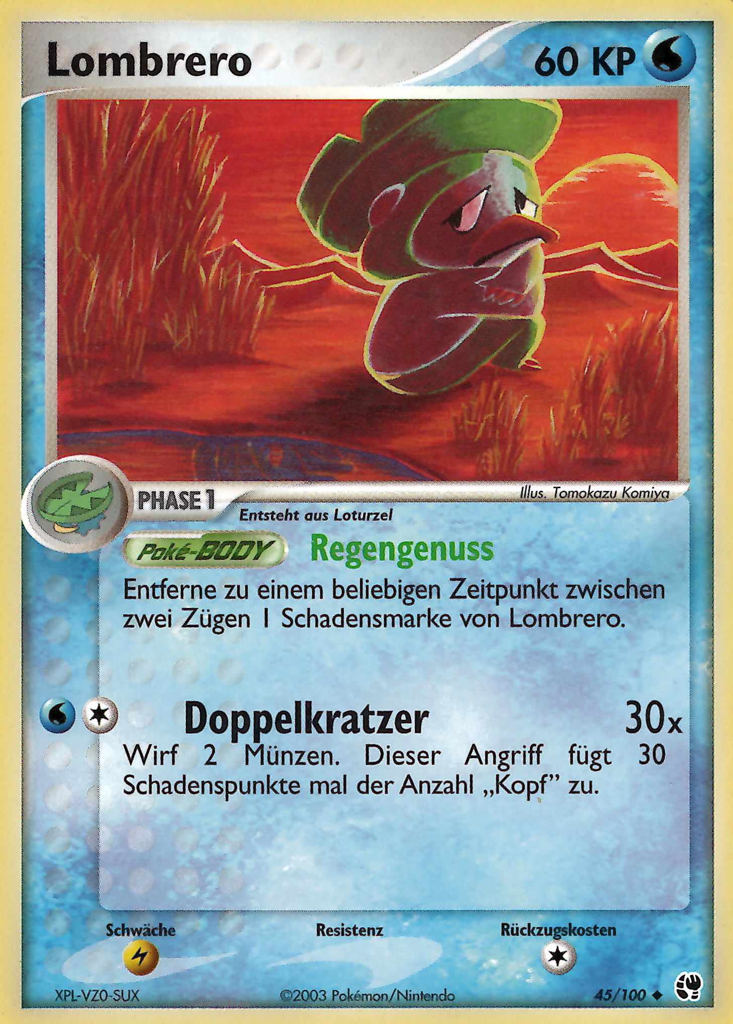 Lombrero 45 — EX Sandstorm (German Pokémon TCG card)