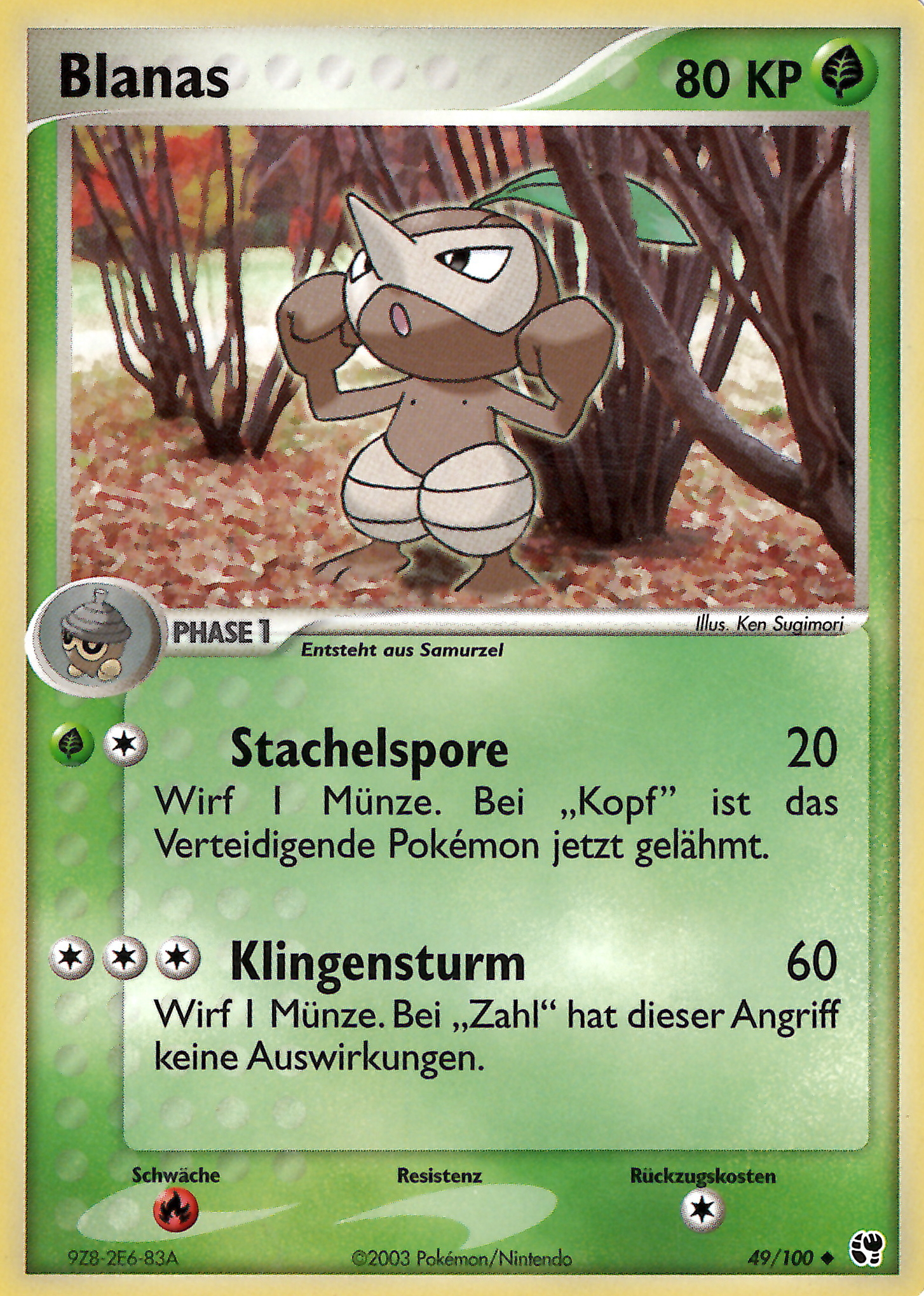 Blanas 49 — EX Sandstorm (German Pokémon TCG card)