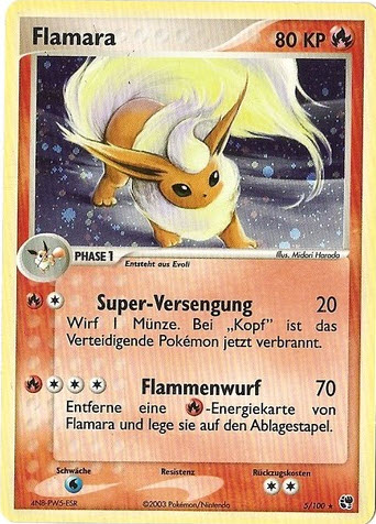 Flamara 5 — EX Sandstorm (German Pokémon TCG card)