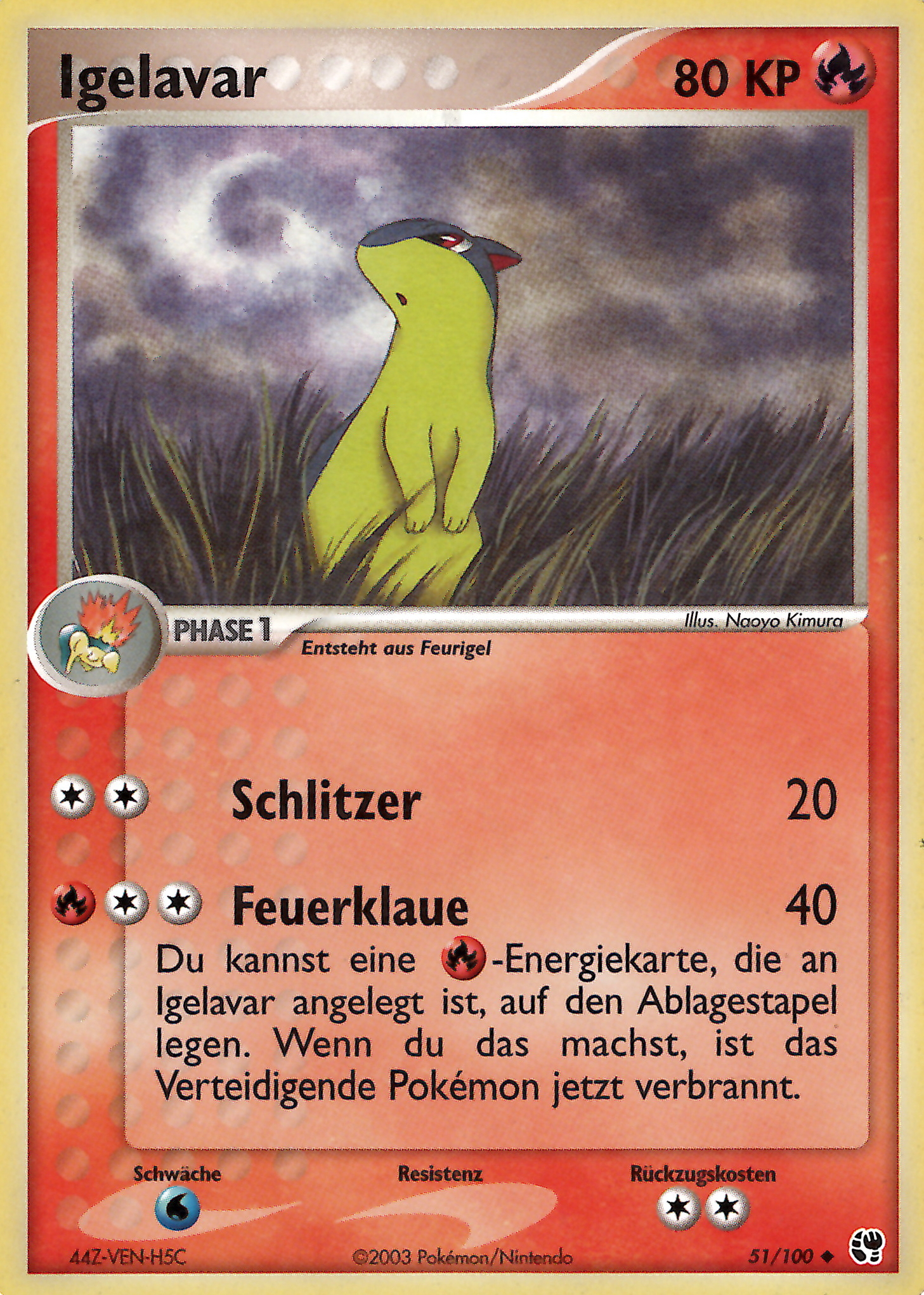 Igelavar 51 — EX Sandstorm (German Pokémon TCG card)