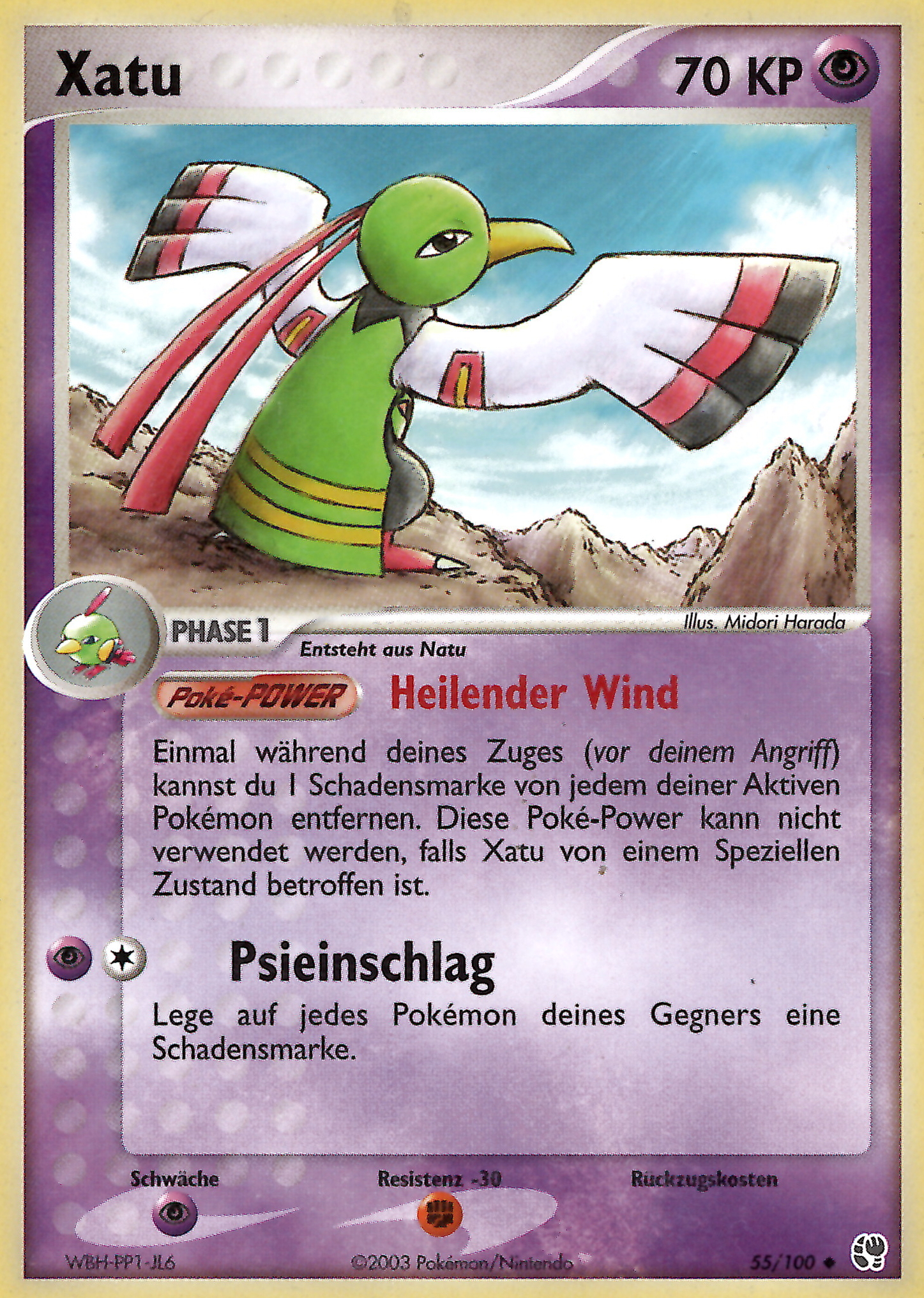 Xatu 55 — EX Sandstorm (German Pokémon TCG card)