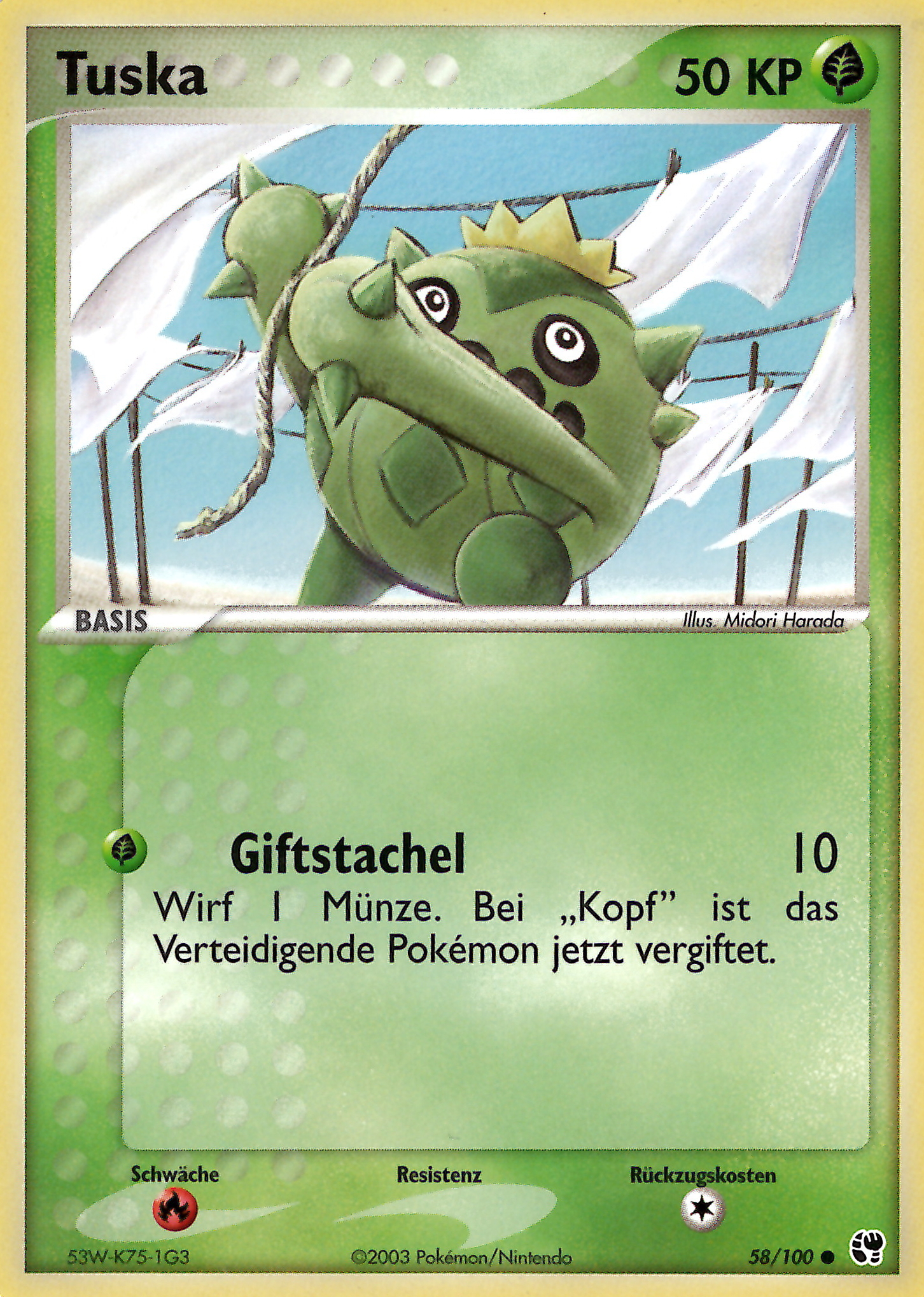 Tuska 58 — EX Sandstorm (German Pokémon TCG card)