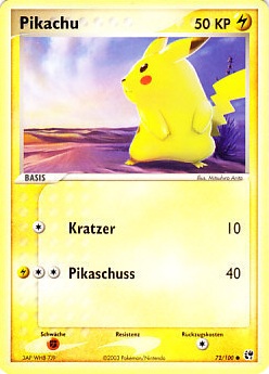 Pikachu 72 — EX Sandstorm (German Pokémon TCG card)