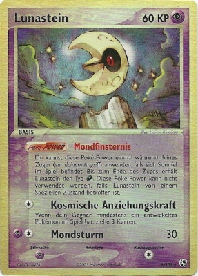 Lunastein 8 — EX Sandstorm (German Pokémon TCG card)