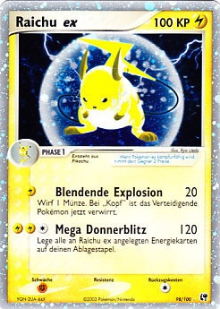 Raichu ex 98 — EX Sandstorm (German Pokémon TCG card)