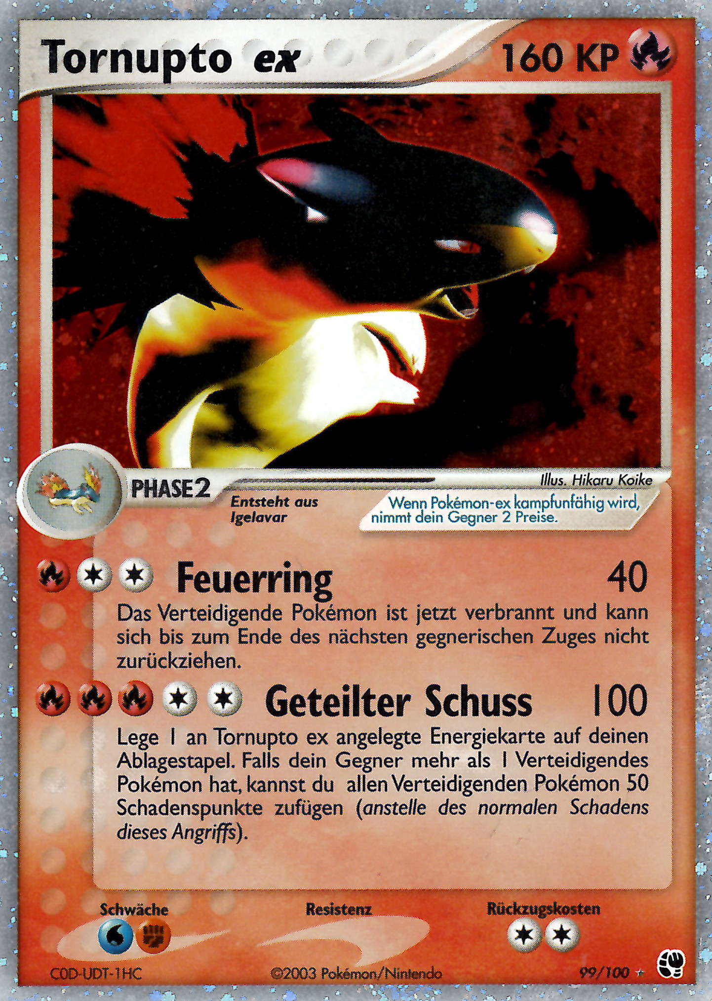 Tornupto ex 99 — EX Sandstorm (German Pokémon TCG card)