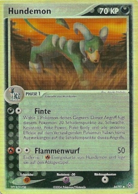 Hundemon 34 — EX Dragon (German Pokémon TCG card)