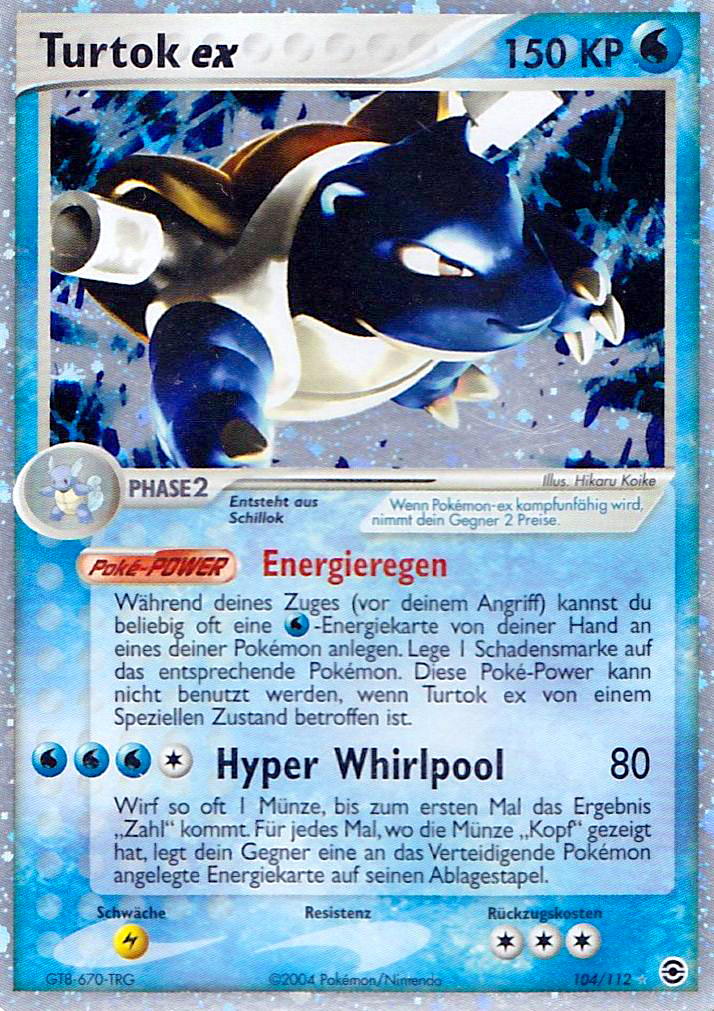 Turtok ex 104 — EX FireRed & LeafGreen (German Pokémon TCG card)