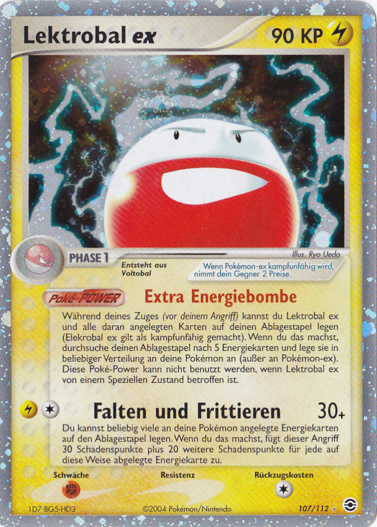 Lektrobal ex 107 — EX FireRed & LeafGreen (German Pokémon TCG card)