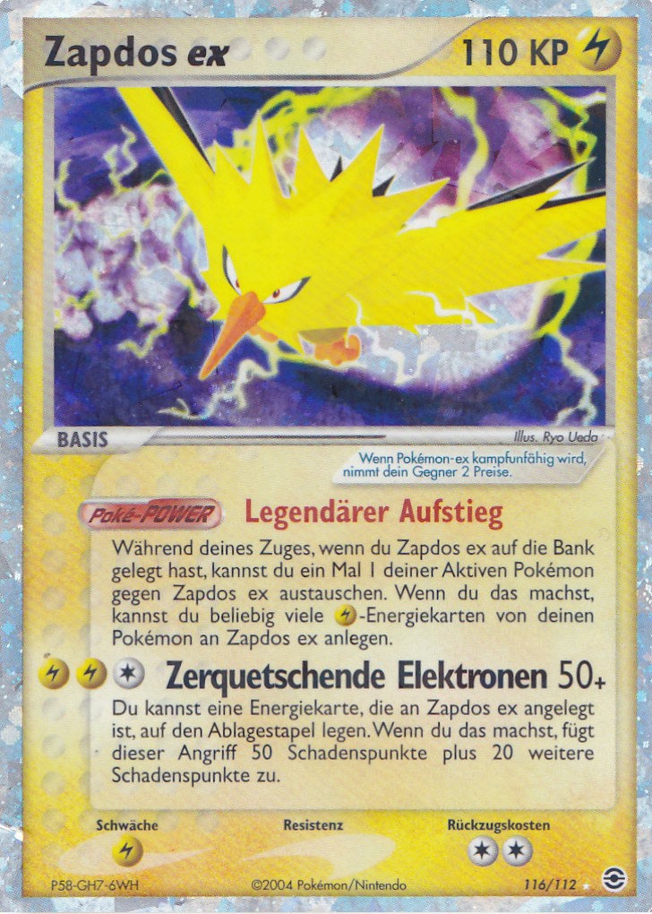 Zapdos ex 116 — EX FireRed & LeafGreen (German Pokémon TCG card)