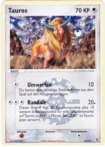 Tauros 16 — EX FireRed & LeafGreen (German Pokémon TCG card)