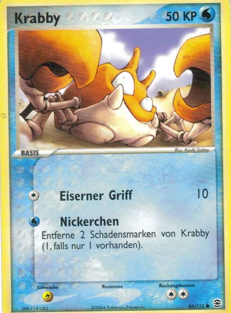 Krabby 66 — EX FireRed & LeafGreen (German Pokémon TCG card)