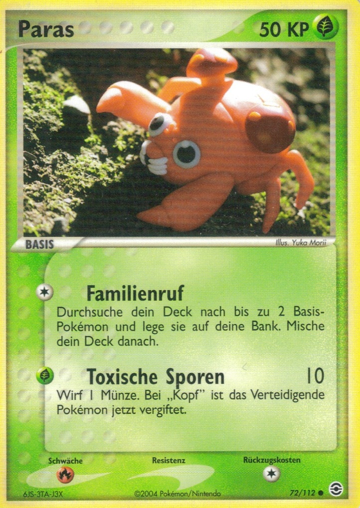 Paras 72 — EX FireRed & LeafGreen (German Pokémon TCG card)