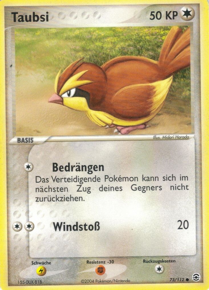 Taubsi 73 — EX FireRed & LeafGreen (German Pokémon TCG card)