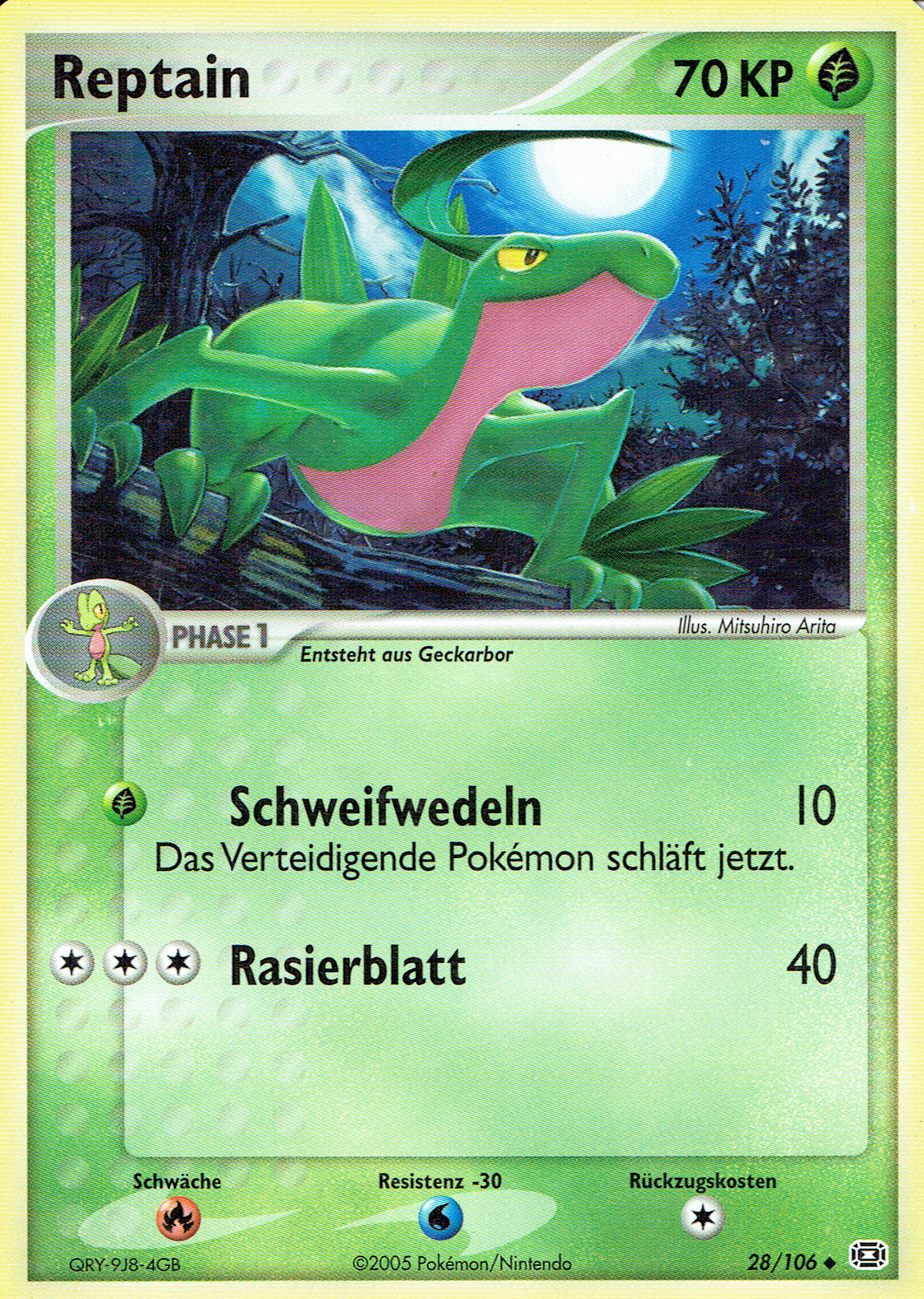 Reptain 28 — EX Emerald (German Pokémon TCG card)