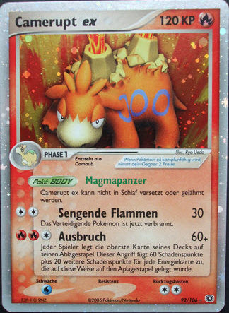 Camerupt ex 92 — EX Emerald (German Pokémon TCG card)