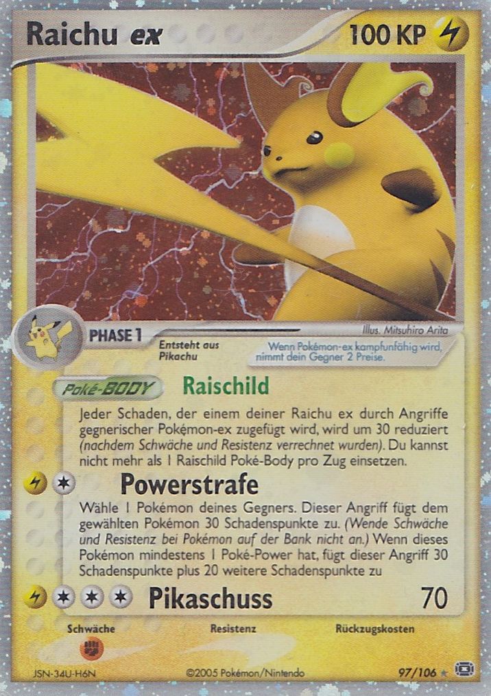 Raichu ex 97 — EX Emerald (German Pokémon TCG card)