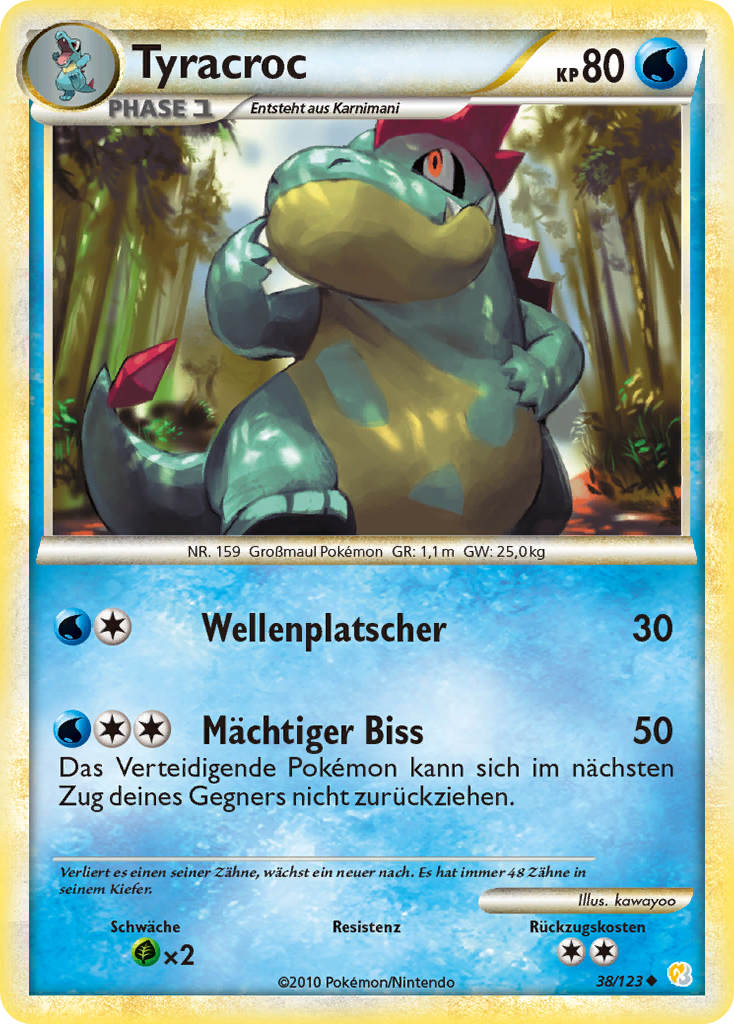 Tyracroc 38 — HeartGold SoulSilver (German Pokémon TCG card)