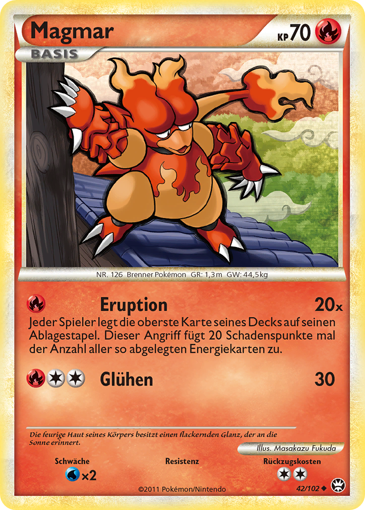 Magmar 42 — Triumphant (German Pokémon TCG card)