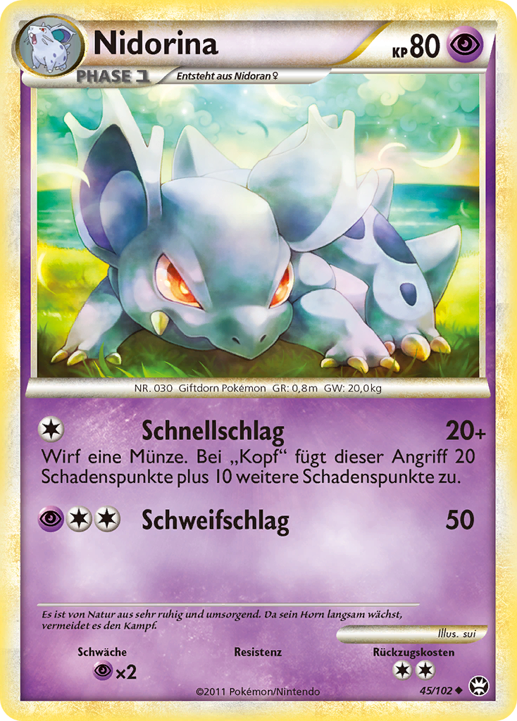 Nidorina 45 — Triumphant (German Pokémon TCG card)