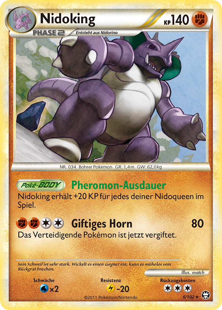 Nidoking 6 — Triumphant (German Pokémon TCG card)