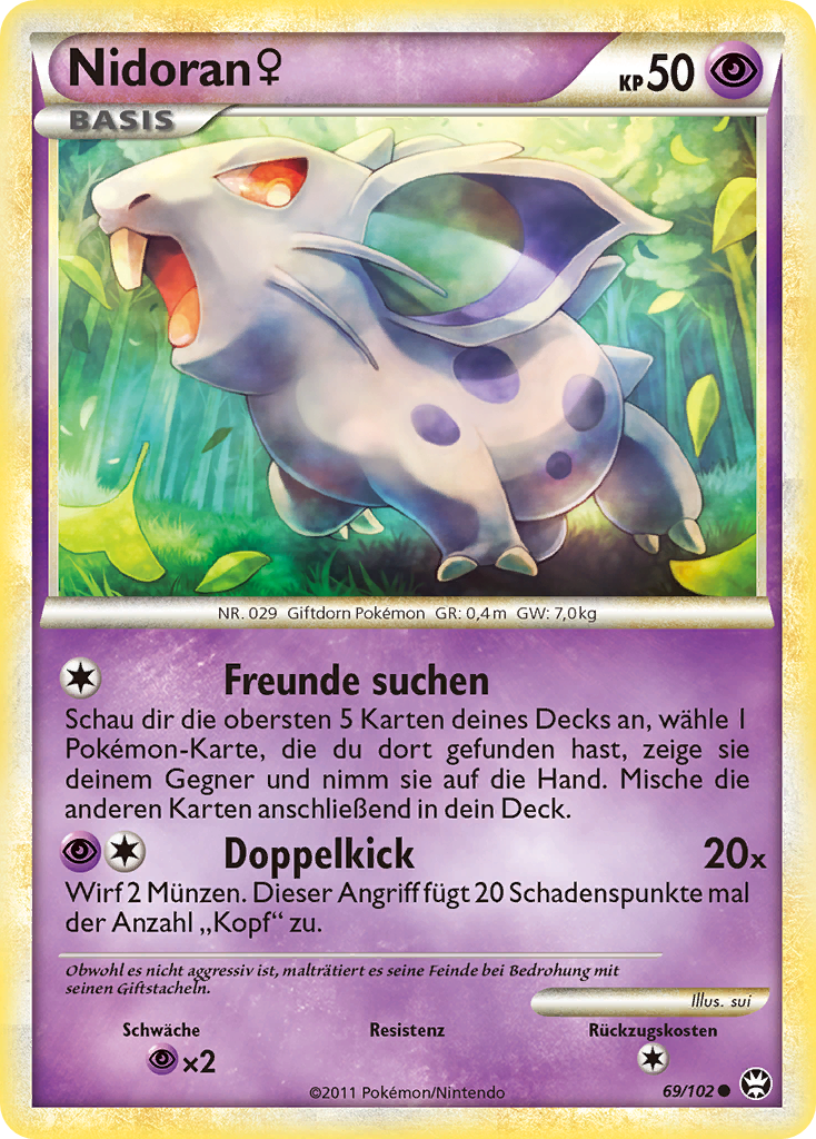 Nidoran w 69 — Triumphant (German Pokémon TCG card)