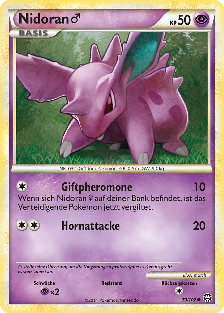 Nidoran m 70 — Triumphant (German Pokémon TCG card)