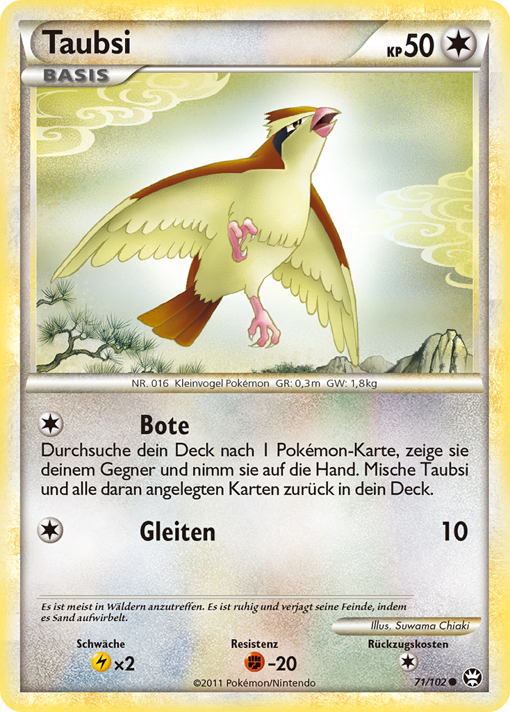 Taubsi 71 — Triumphant (German Pokémon TCG card)