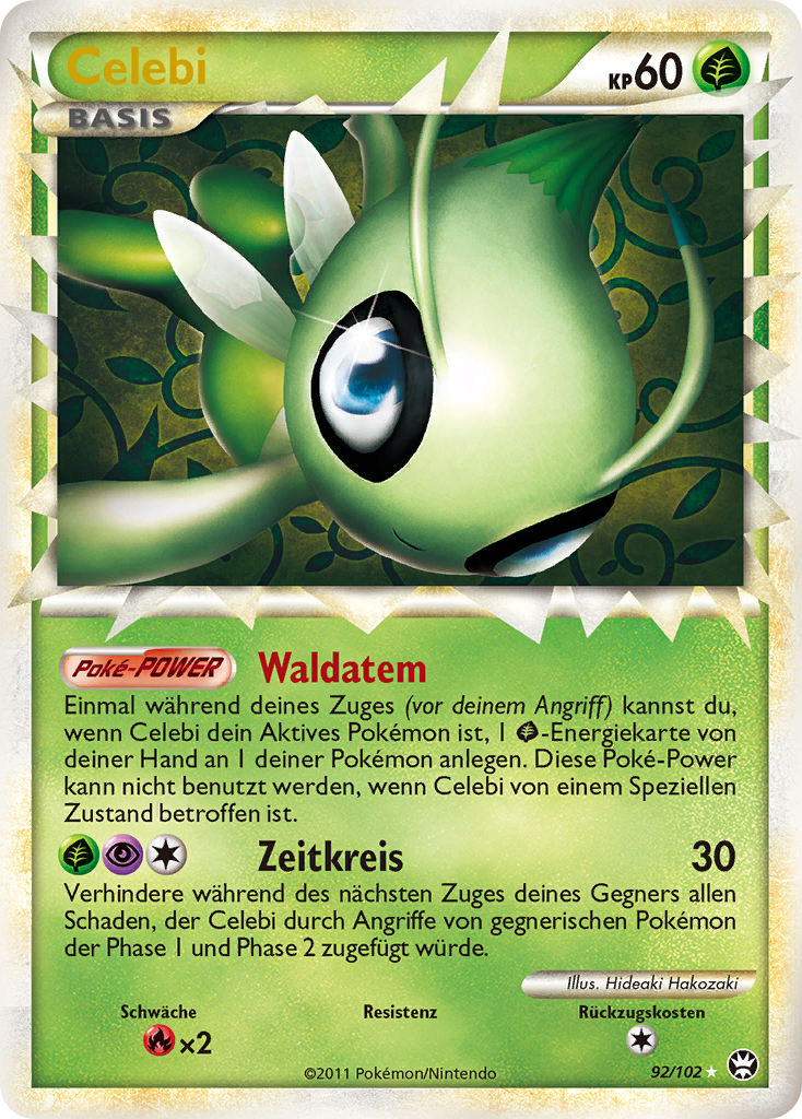 Celebi 92 — Triumphant (German Pokémon TCG card)
