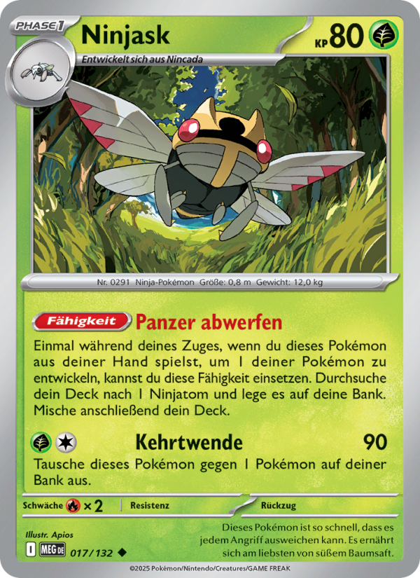 Ninjask 017 — Mega Evolution (German Pokémon TCG card)