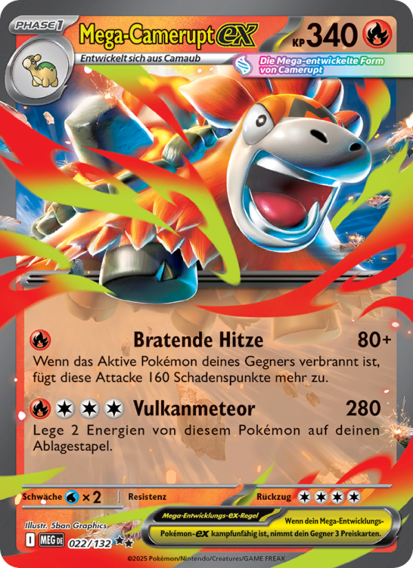 Mega-Camerupt-ex 022 — Mega Evolution (German Pokémon TCG card)
