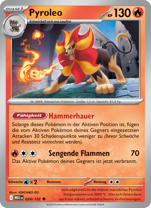 Pyroleo 024 — Mega Evolution (German Pokémon TCG card)