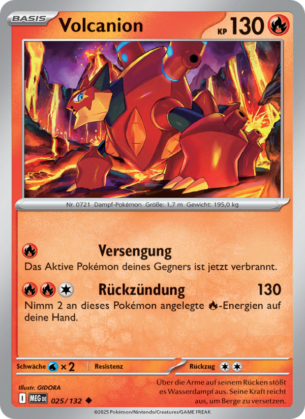 Volcanion 025 — Mega Evolution (German Pokémon TCG card)
