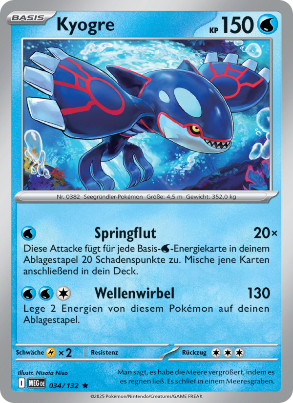 Kyogre 034 — Mega Evolution (German Pokémon TCG card)