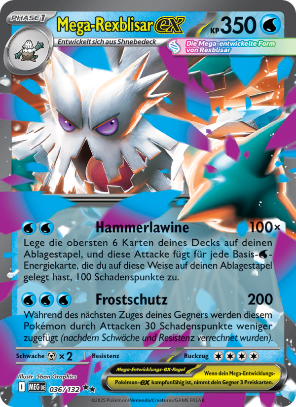 Mega-Rexblisar-ex 036 — Mega Evolution (German Pokémon TCG card)