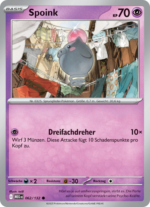 Spoink 062 — Mega Evolution (German Pokémon TCG card)