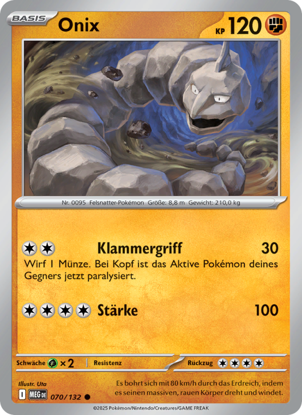 Onix 070 — Mega Evolution (German Pokémon TCG card)