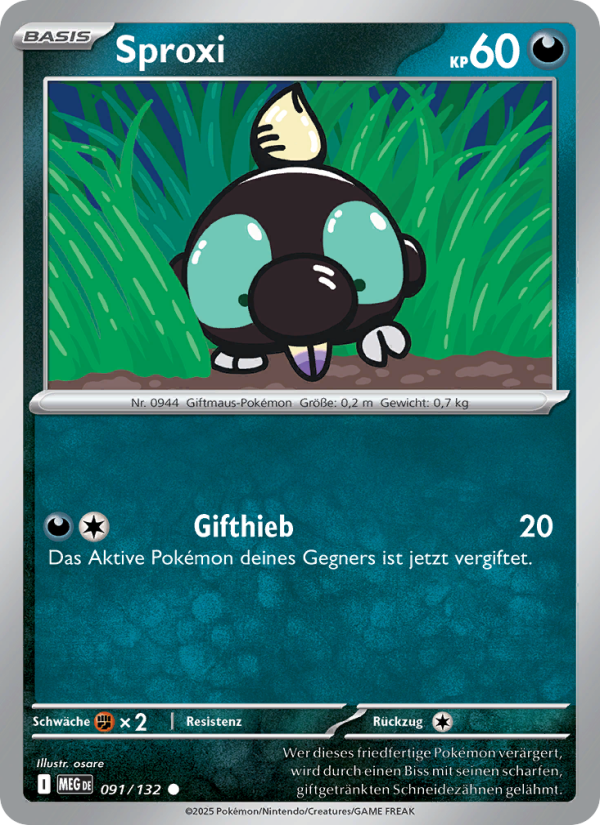 Sproxi 091 — Mega Evolution (German Pokémon TCG card)