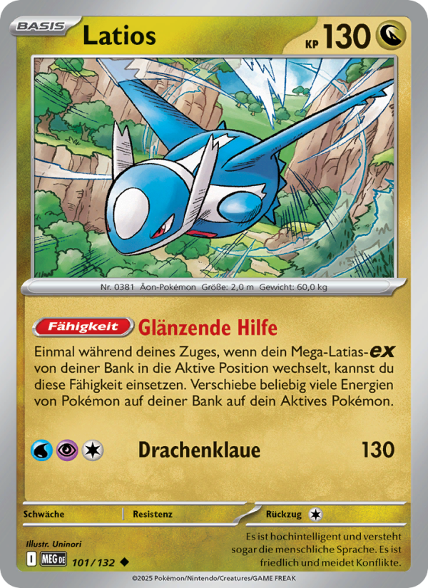 Latios 101 — Mega Evolution (German Pokémon TCG card)