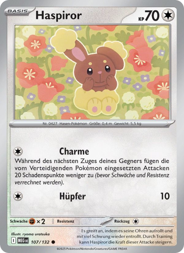 Haspiror 107 — Mega Evolution (German Pokémon TCG card)